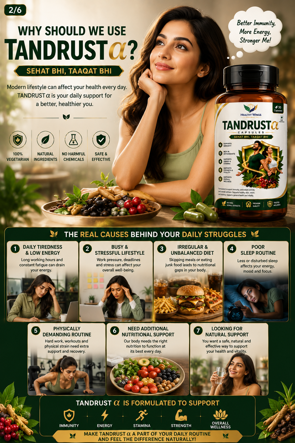 TANDRUST α – Herbal Wellness Capsules | 30 Veg Capsules