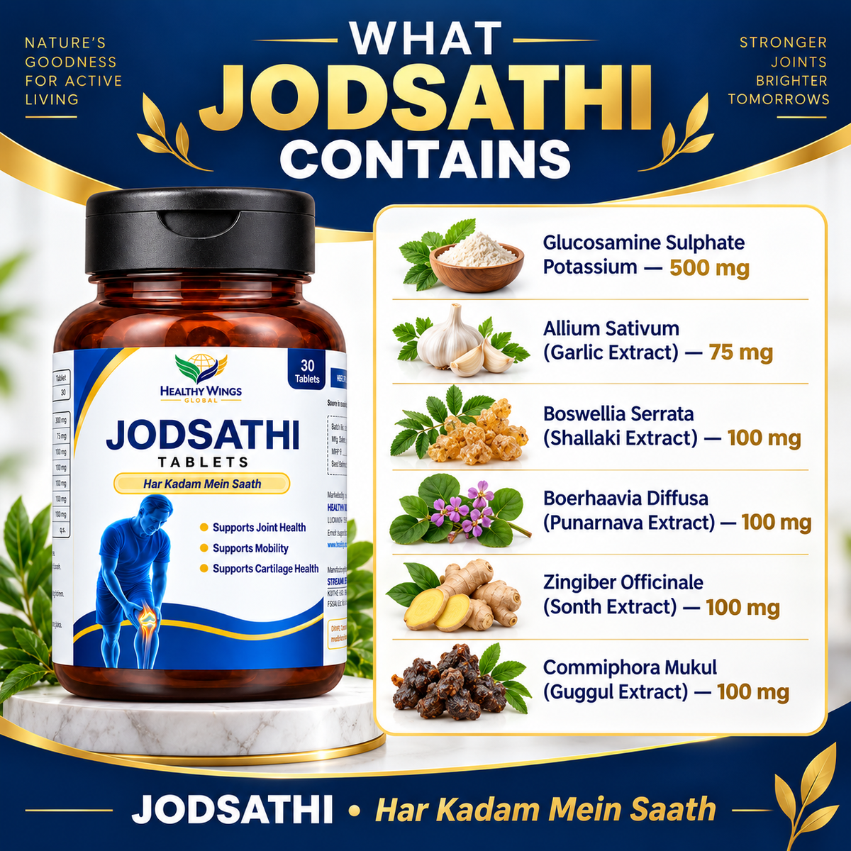 JodSathi Tablets – Joint Health, Mobility & Cartilage Support | 30 Tablets
